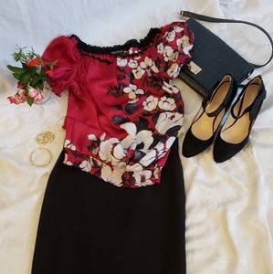 White House Black Market Blouse Red